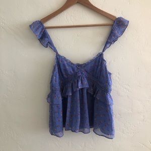 Joie silk strawberry milkmaid tank top